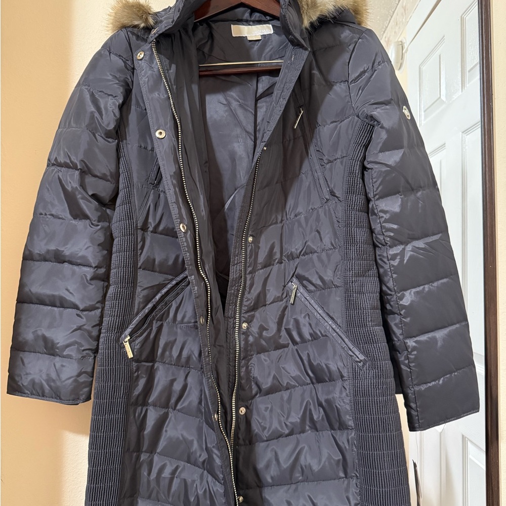 Michael Kors Puffer Coat with Fur Trim